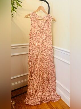 Faherty Pink Floral Maxi Dress